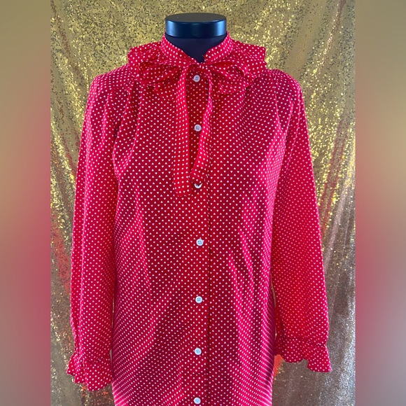 ❤️Leslie Fay - Red Heart Print Dress❤️ - Picture 4 of 5